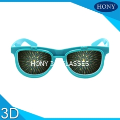 Los vidrios de los fuegos artificiales de Hony 3D con la red difractora filman, mueven de un tirón encima de las gafas de sol