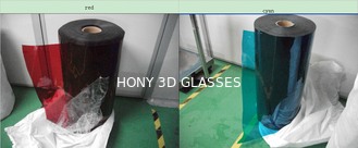 La lente ciánica roja polarizada de la hoja de la película de la eficacia alta hace 3D los vidrios azules rojos
