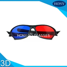 Las lentes azules rojas granangulares de los vidrios plásticos del anáglifo 3D ennegrecen el marco