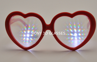 Vidrios plásticos de la difracción de la forma del corazón de Hony para el club de noche
