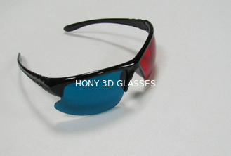 Vidrios ciánicos rojos plásticos 3D, vidrios polarizados reutilizables del anáglifo