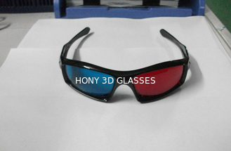 Vidrios ciánicos rojos plásticos de moda 3D reutilizables para la película 3D