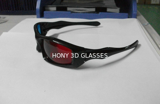 Vidrios ciánicos rojos plásticos de moda 3D reutilizables para la película 3D