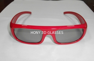 La circular plástica del marco rojo polarizó los vidrios 3D para el cine