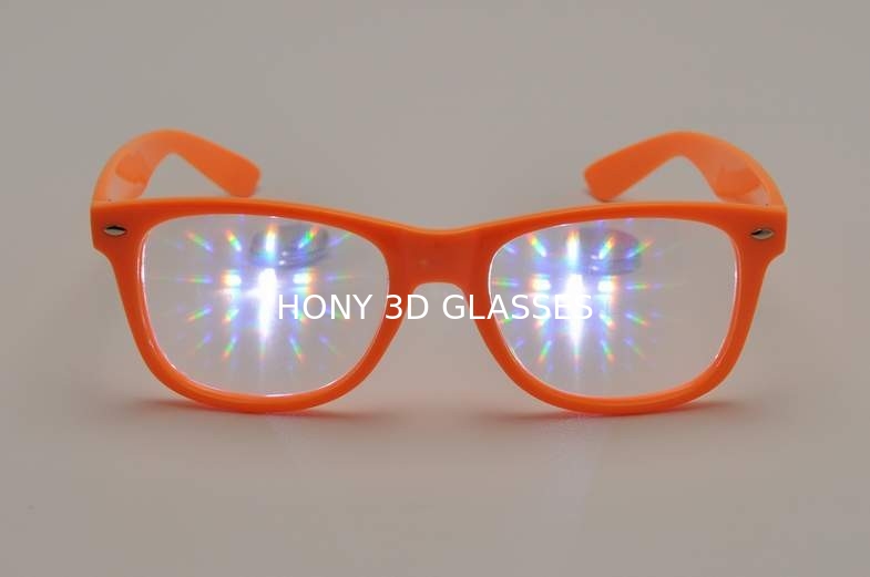 vidrios de los fuegos artificiales 3D, vidrios anaranjados del desgaste del ojo del marco de la promoción