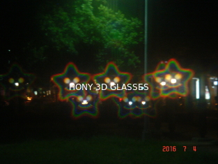 Vidrios del entretenimiento 3d del PVC para el efecto de difracción de los fuegos artificiales, de la estrella y de la sonrisa