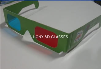 Vidrios rojos y ciánicos del anáglifo 3D con el marco del papel de imprenta de Customied